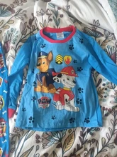 Paw Patrol-Pijama de algodón para niños, ropa de dormir de dos piezas, de manga larga