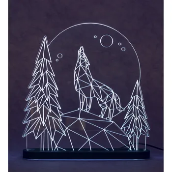 

3D Wolf lamp (21*21)