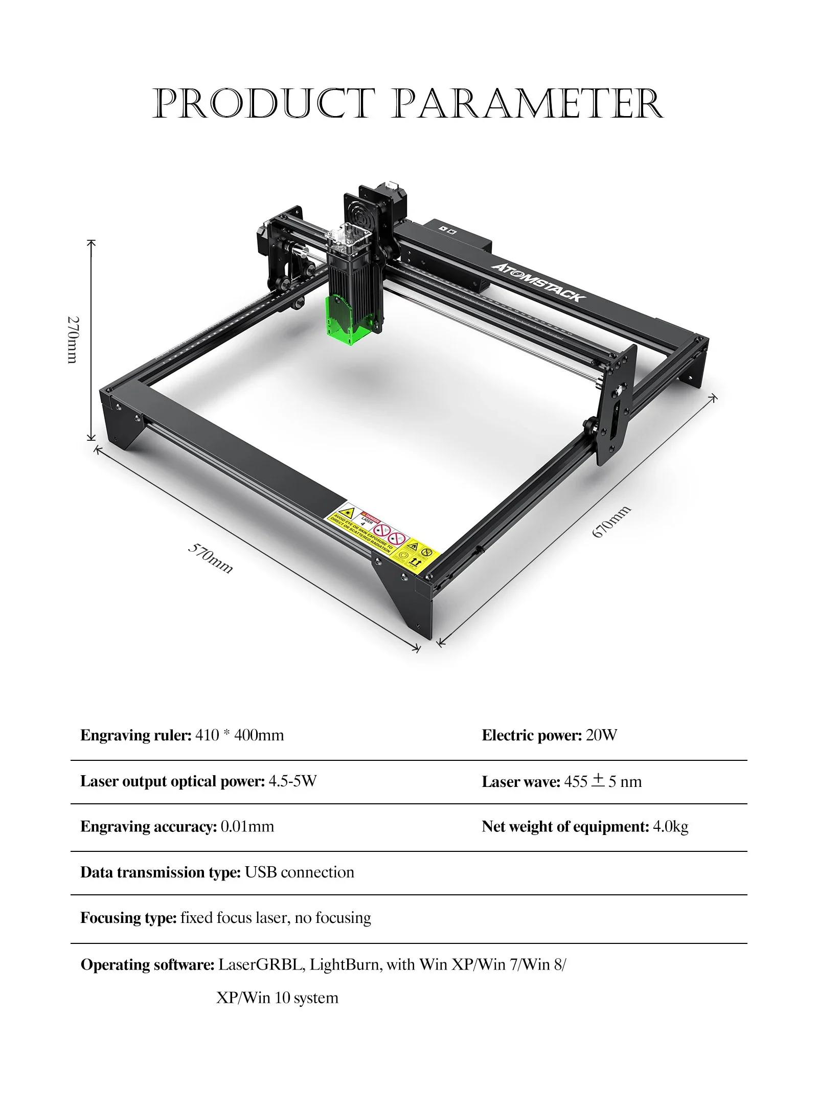 3dprinter Upgraded Laser Engraver 20W Eye Protection 5000mw Laser Engraving Cutting Machine CNC Fixed-Focus Precise DIY Laser Marking 3d print model