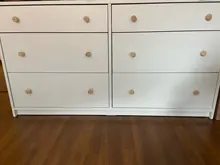 Wooden Cabinet Wardrobe-Knobs Drawer-Handle Furniture Hardware Round Natural for 8/12pcs