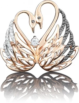 

Yuz platinum brooch with cubic zirconia in red gold