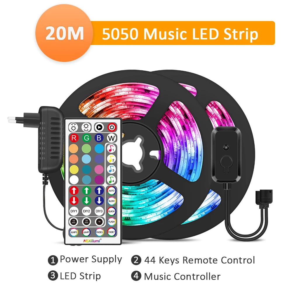 LED Strip light, Music Sync,  Music Sync Color Changing LED Light Strip ,SMD5050 RGB LED Light Strips DIY home depot led strip lights LED Strips