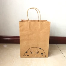 Подарочный пакет с индивидуальным логотипом и ручками, эко-коричневая крафт-бумага, Подарочный пакет для мероприятий, конфет, дня рождения, вечеринки, свадебного украшения, 500 шт./лот