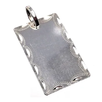 

Silver Plate 925 Sterling m smooth 30mm. Edge carved [AB5615]