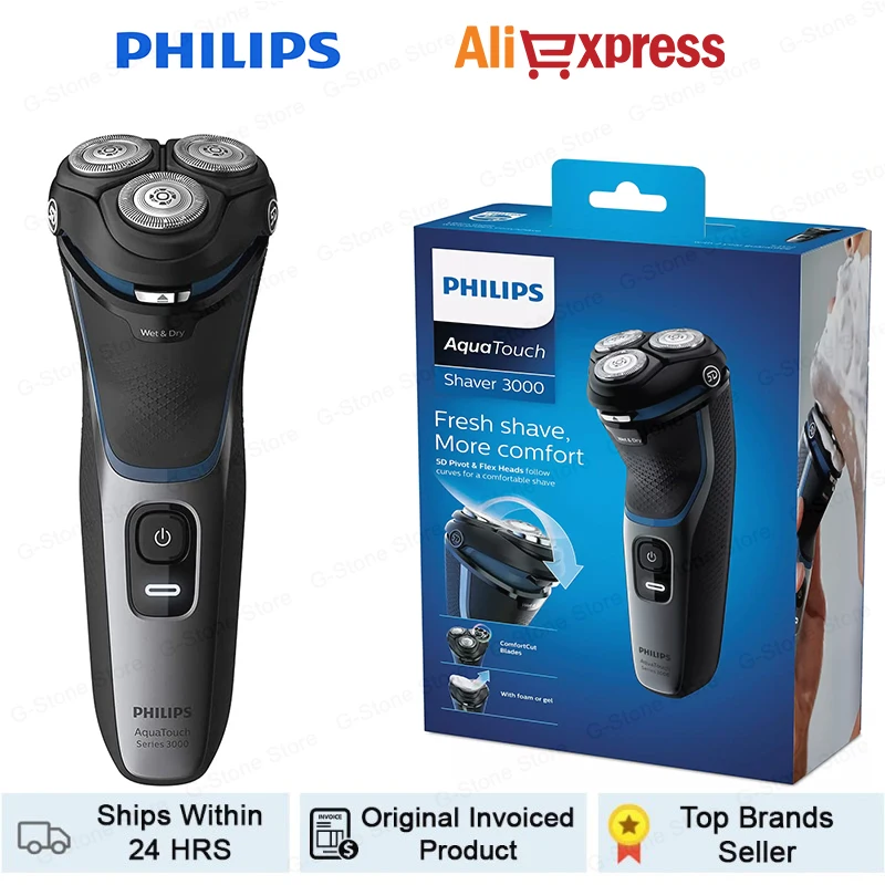 ORIGINAL Philips S3122 Electric Shaver Cordless Razor Shaver 5D Pivot Waterproof Washable Removable Precision Beard Trimmer Mens