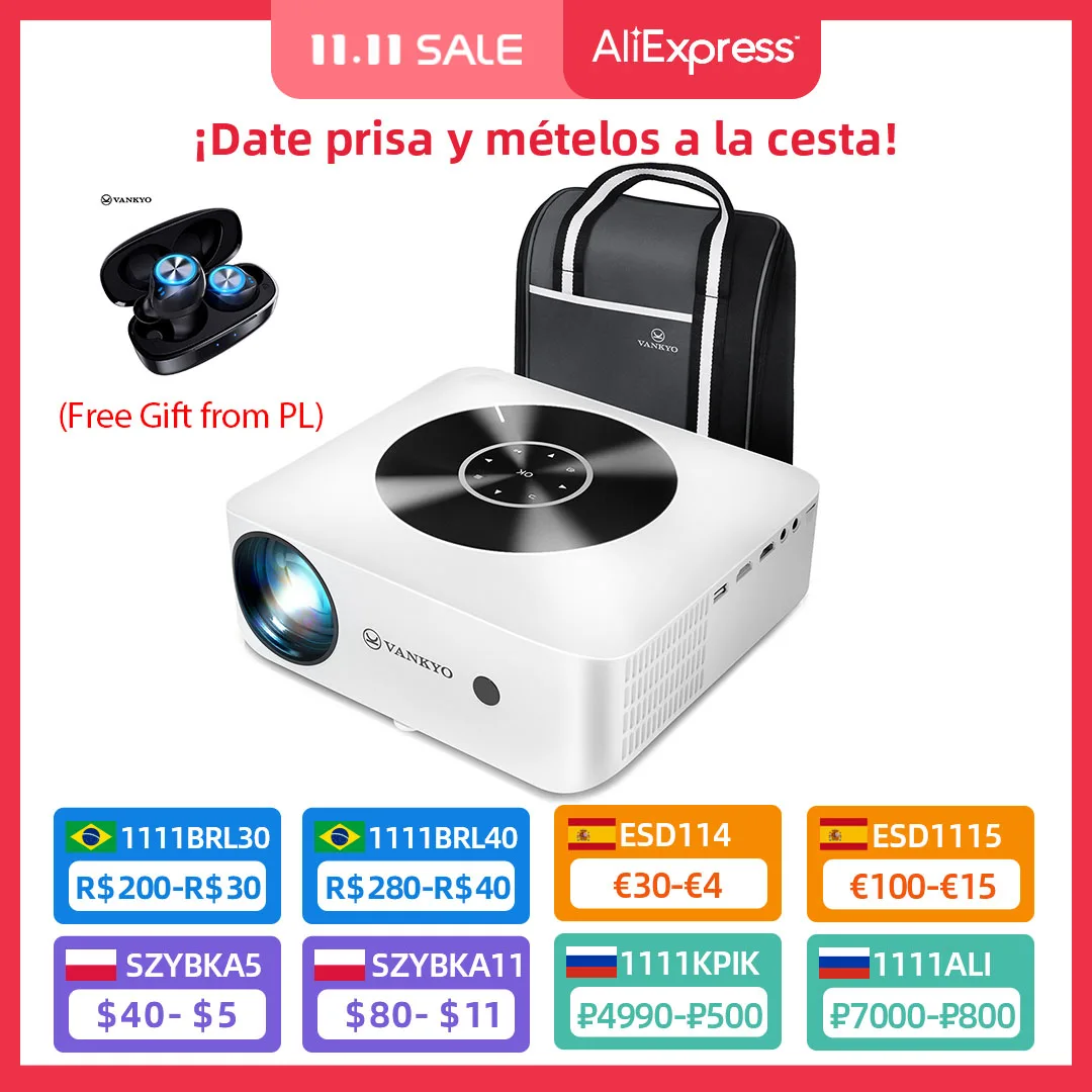 PROD 1005002523971070 VANKYO 1080P Mini Projector Leisure 530W Full HD
5G WiFi LED Support 4K Synchronize Mirroring File SYNC Screen 200 INCH