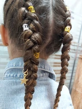 Anillo para el pelo de plata y oro para mujer, accesorio para el pelo con cuentas, amuleto de tubo amuleto, accesorio para extensiones, 80/90/100 Uds.