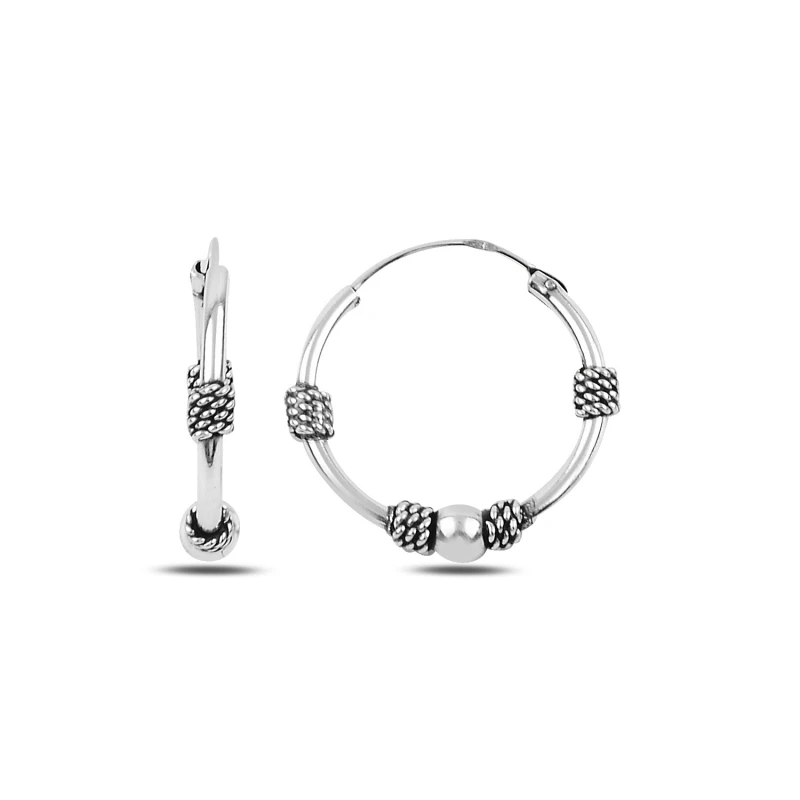 Серебряные 925 пробы 20 мм окисленные серьги-кольца