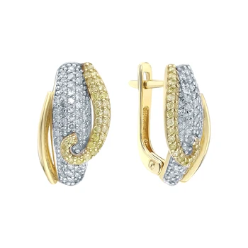 

Gold earrings with diamonds sunlight sample 585