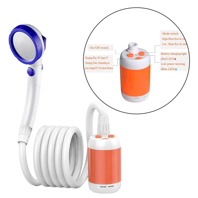 Camping Shower Set Portable Outdoor Shower Electric Hiking Water Bag For Travel Car Washing Camping Survival Equipment camping shower set
