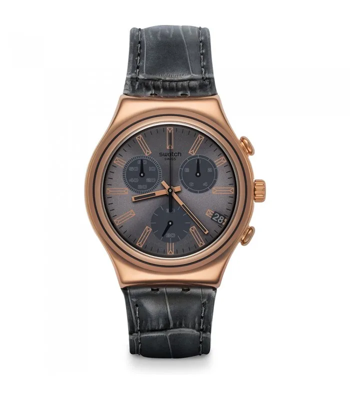SWATCH ирония часы CHRONO GRIS EN ROSE 40 мм YCG411
