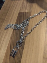 Cadena de eslabones Punk para mujer, colgante con candado de color dorado y plateado, joyería Punk