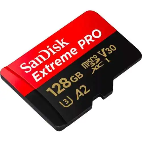 Флеш карта microSDXC 128GB SanDisk Class 10 UHS I A2 C10 V30 U3 Extreme Pro (SD адаптер) 170MB/s|Картриджи| |