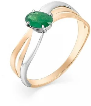 

Master brilliant ring with 1 Emerald in red gold