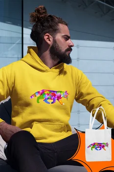 

Angemiel Wear Walking Sweet Colorful Yellow Men 'S Hooded Sweatshirt Bags Kombin