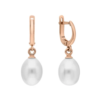 

Gold earrings with pearls cultured sunlight sample 585