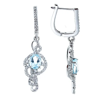

Silver earrings with cubic zirconia and Topaz