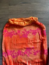 Faldas de estilo informal bohemio para mujer, faldas de cintura alta con estampado Floral, color Naranja, a media pierna, para playa, fiesta y vacaciones
