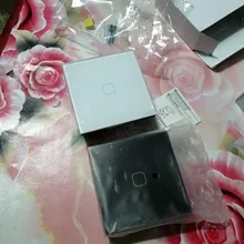 Minitiger-Interruptor táctil para luz de pared, estándar europeo, de lujo, de cristal blanco, 1 entrada y 1 vía