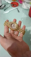 Relojes de oro con diamantes para mujer, pulsera femenina de marca de lujo con diamantes de imitación