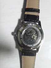 Reloj mecánico automático de negocios para hombre, con correa de cuero maestro de tiempo, esfera blanca, calendario, fecha, clásico