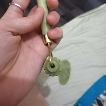 Gua Sha-masajeador de piedra Jade para cara, rodillo de Jade verde para estiramiento Facial, antiarrugas, 2/1 Uds.