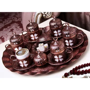 

Set of 6 Turkish Ottoman Arabic Greek Coffee Set Gift Set Coffee Cups with Tray Espresso Mug Best Coffee Turkish Coffee Serving