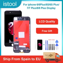 Ensemble écran tactile LCD de remplacement, avec cadeau, pour iPhone 6, 6 Plus, 6S, 7, 7 Plus, 8, 8 Plus=