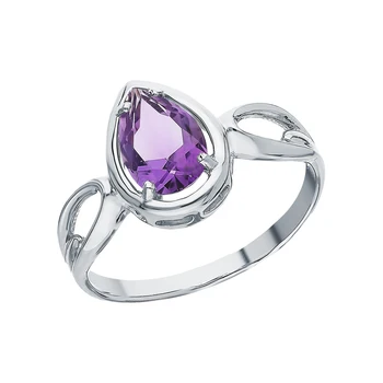 

Silver ring with amethyst sunlight sample 925