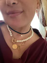 Gargantilla de Poputton con diamantes de imitación para mujer, joyería de terciopelo negro, gargantilla de cuerda, collar con colgante para mujer 2018