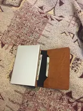 Bycobecy de tarjeta de crédito titular de la cartera de las mujeres de los hombres de Metal RFID Vintage bolso de cuero de poliuretano Crazy Horse Banco titular de caso