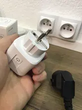 Enchufe inalámbrico inteligente con WiFi, adaptador para Reino Unido, UE, EE. UU., Control remoto por voz, alimentación, Monitor de energía, enchufe temporizador para Alexa y Google Home