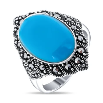 

Silver ring with turquoise Sint. And Marcasite