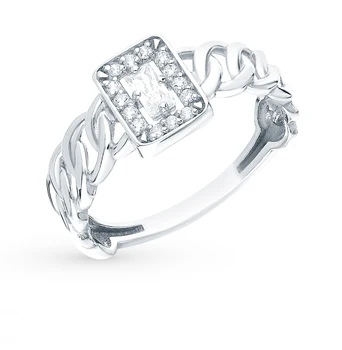 

Silver ring with cubic zirconia sunlight sample 925