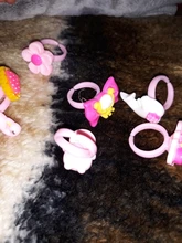 Anillo de fruta bonita para niñas, sortija Multicolor de colores, fruta bonita, traje de princesa, 12 Uds.