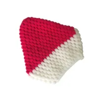 Папули ручной вязки банное волокно фуксия-белый