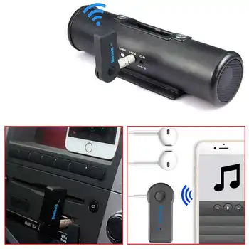 

Receptor de Audio Inalámbrico Bluetooth 3.0 Jack 3.5mm Manos Libres Coche Negro BT Wireless Adapter Bateria JackAux