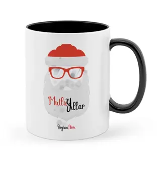 

Personalized Santa Claus Happy birthday Black Mug Cup-3