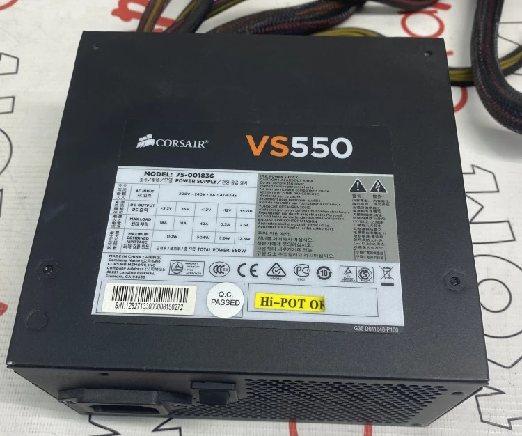 Vs 550. Corsair vs550 550w. блок питания corsair vs550 80 plus 550w. блок питания crown micro cm-ps400 standart 400w. corsair vs550.