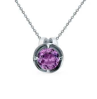 

Silver Pendant with amethyst sunlight sample 925