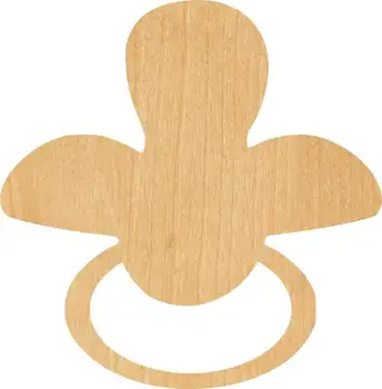 

Pacifier 1 Wooden Laser Cut Out Shape - Great for Crafting - Hobbyist - D.I.Y. Projects