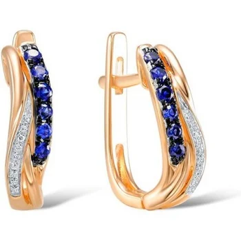 

Lucas gold earrings with sapphires and diamonds in red gold