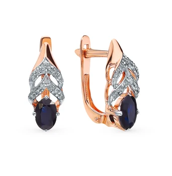

Gold earrings with sapphires and diamonds sunlight sample 585
