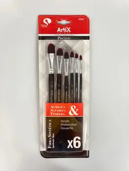 

6 pcs paint brushes, perfect for acrylic/aqualera/synthetic tempera-fiber