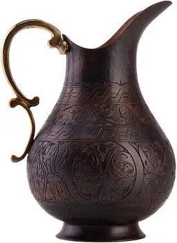 

DEMMEX The Pitcher, 1mm Solid Copper Handmade Engraved Copper Pitcher Vessel Ayurveda Jug for Drinking Water, Moscow Mule