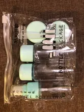 Mini botes de plástico para cosméticos, mini botellas de plástico para uso de crema cosmética para rostro, juego de 7 unidades, envases vacíos de plástico transparentes, kit de viaje