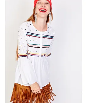 

BLOUSE ETHNIC MARGOT EMBROIDERY WHITE long sleeve shirt woman Vogue 2020 blouses womenswear