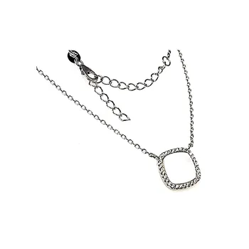 

Choker 925 Sterling silver m square 13mm. Zircons mother-of-pearl [AB1665]