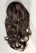 EASIHAIR-Pelucas largas oscuras para mujer, color marrón, con flequillo, resistente al agua y al calor, cabello sintético afroamericano