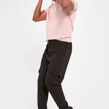 Trendyol/черные мужские эластичные спортивные штаны с карманами TMNAW20EA0072